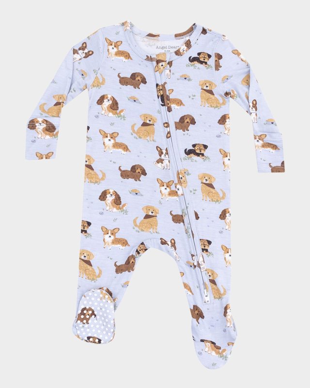 Boy's Best Friend Dogs Printed Footie Set, Size Newborn-9